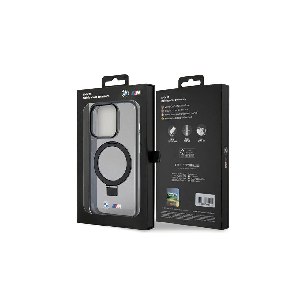 Etui BMW BMHMP15LURSK Apple iPhone 15 Pro hardcase Ring Stand M Collection MagSafe czarny/black