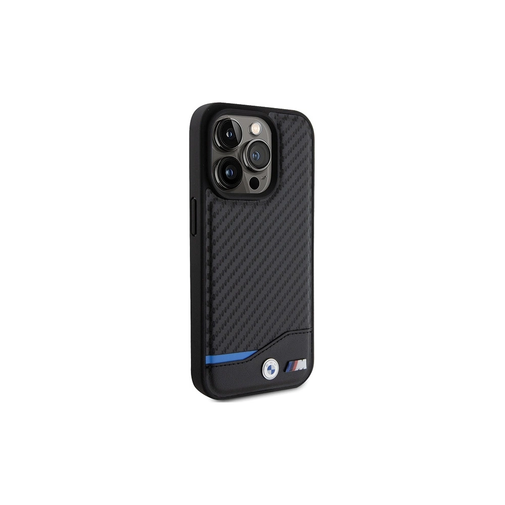 Etui BMW BMHMP15X22NBCK Apple iPhone 15 Pro Max hardcase Leather Carbon MagSafe czarny/black