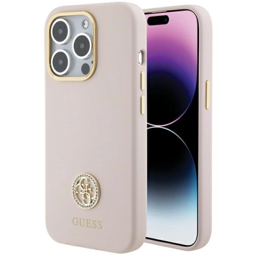 Kup Etui Guess GUHCP15LM4DGPP iPhone 15 Pro jasnoróżowy/pink hardcase Silicone Logo Strass 4G - GUE3006 - {ean13} - Sklep Home Screen