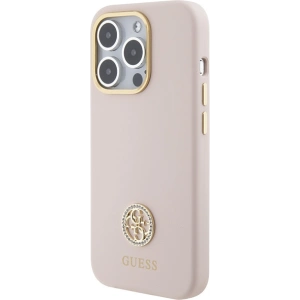 Etui Guess GUHCP15LM4DGPP iPhone 15 Pro jasnoróżowy/pink hardcase Silicone Logo Strass 4G