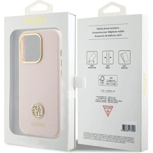 Etui Guess GUHCP15LM4DGPP iPhone 15 Pro jasnoróżowy/pink hardcase Silicone Logo Strass 4G
