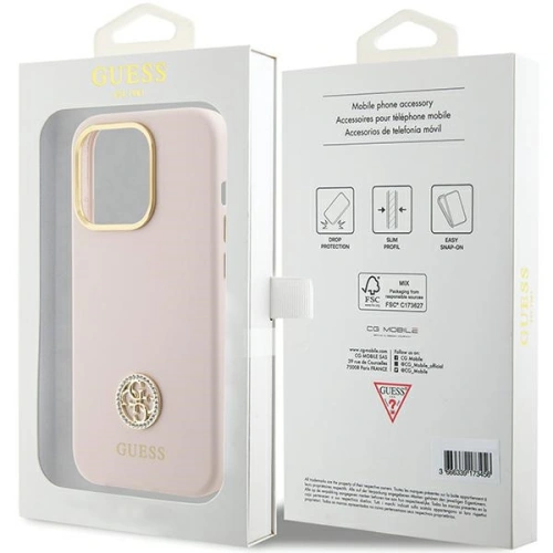 Kup Etui Guess GUHCP15LM4DGPP iPhone 15 Pro jasnoróżowy/pink hardcase Silicone Logo Strass 4G - GUE3006 - {ean13} - Sklep Home Screen