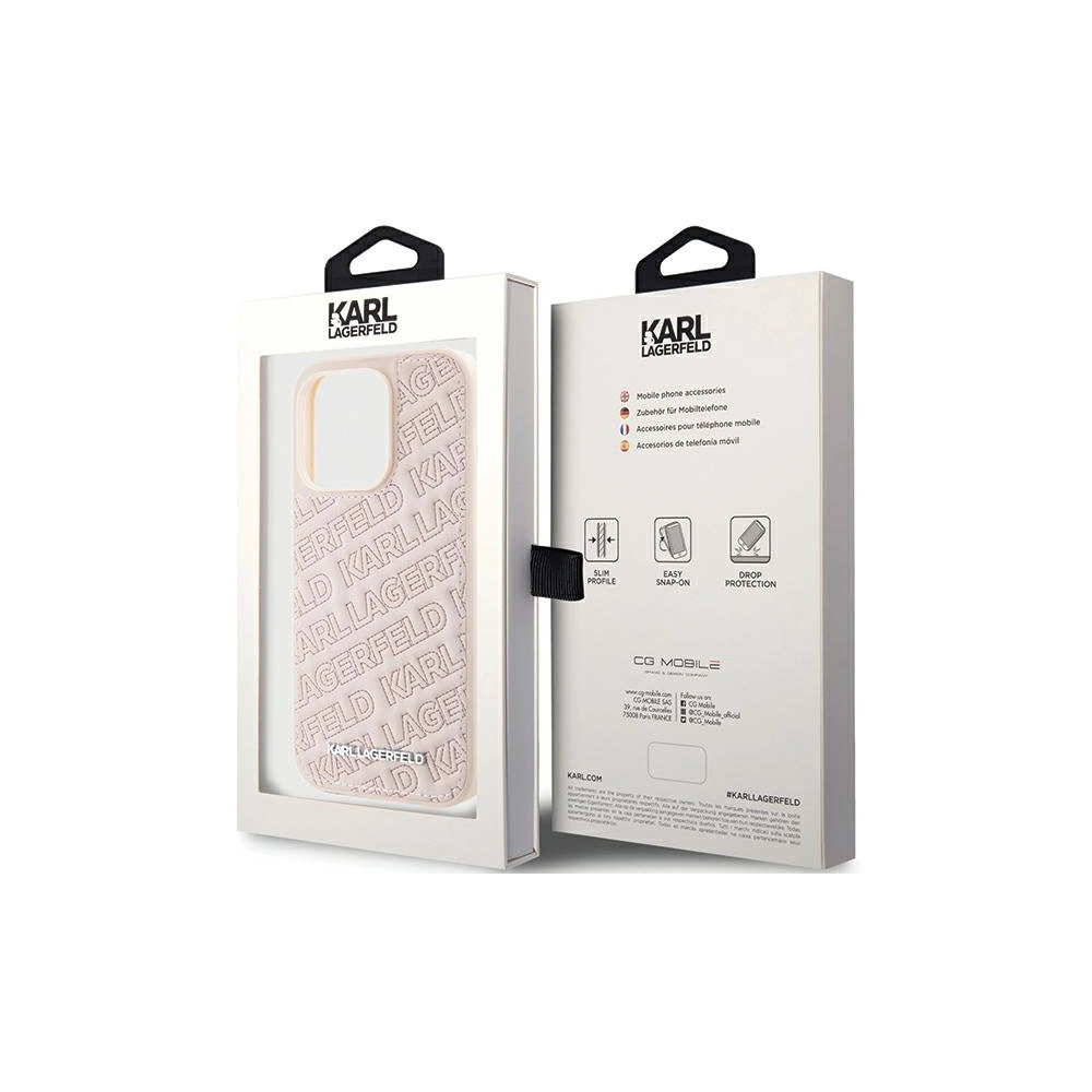 Etui Karl Lagerfeld KLHCP15LPQKPMP iPhone 15 Pro różowy/pink hardcase Quilted K Pattern