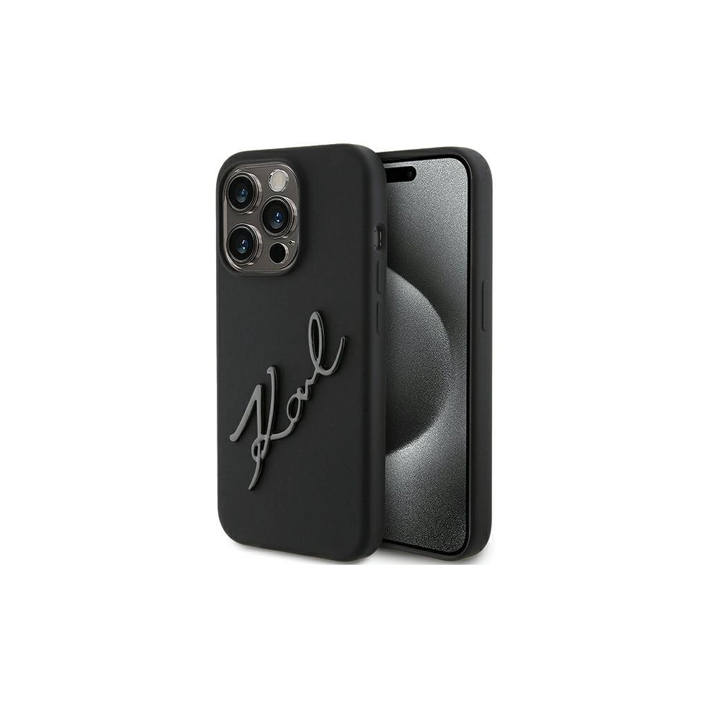 Etui Karl Lagerfeld KLHCP15LSKSBMCK iPhone 15 Pro czarny/black hardcase Silicone Etui Karl Script