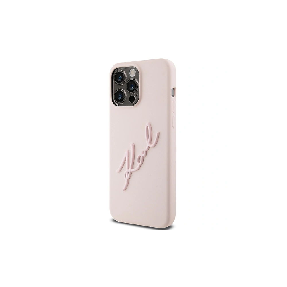 Etui Karl Lagerfeld KLHCP15LSKSBMCP iPhone 15 Pro różowy/pink hardcase Silicone Etui Karl Script