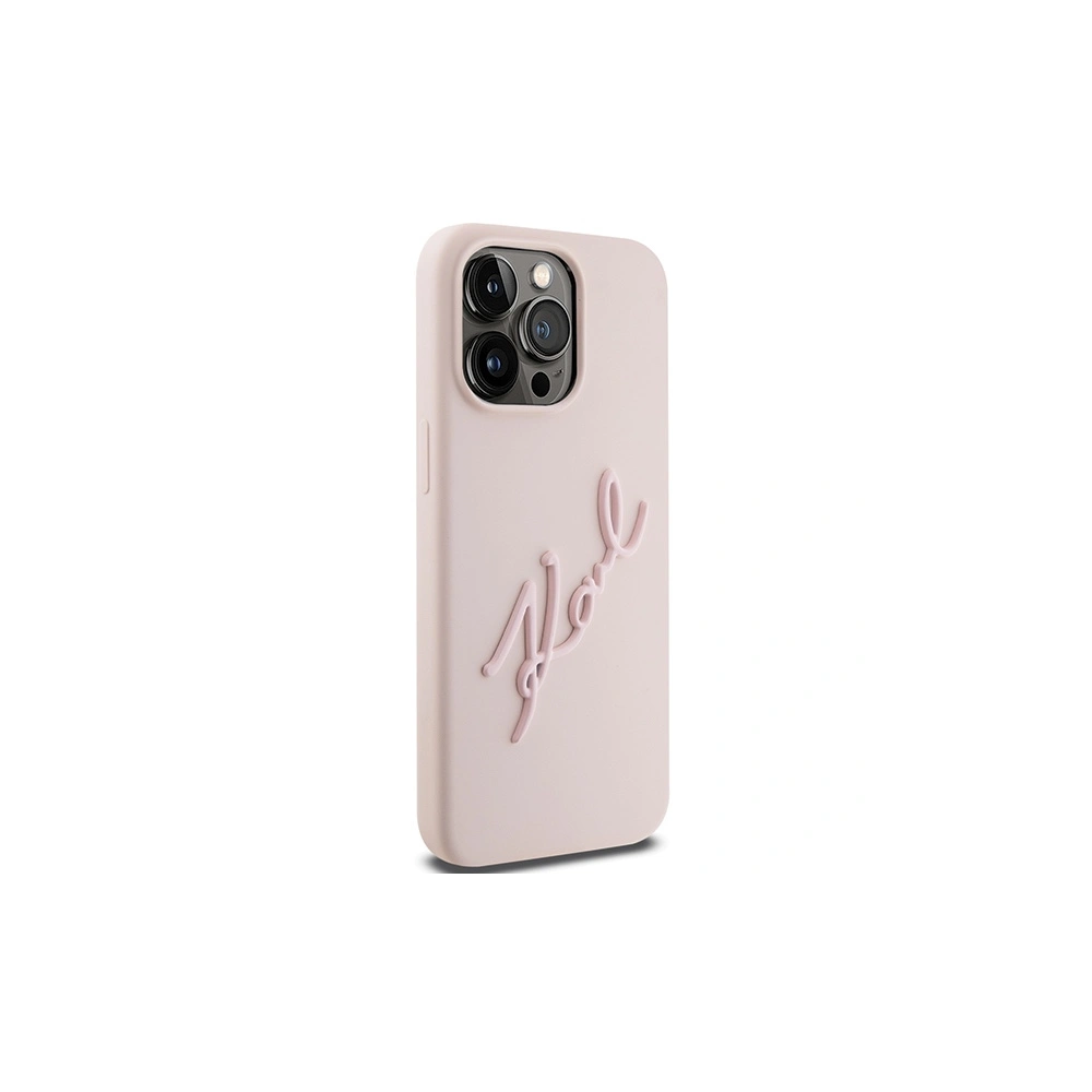 Etui Karl Lagerfeld KLHCP15LSKSBMCP iPhone 15 Pro różowy/pink hardcase Silicone Etui Karl Script