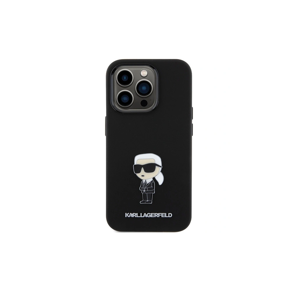 Etui Karl Lagerfeld KLHCP15LSMHKNPK iPhone 15 Pro czarny/black Silicone Ikonik Metal Pin