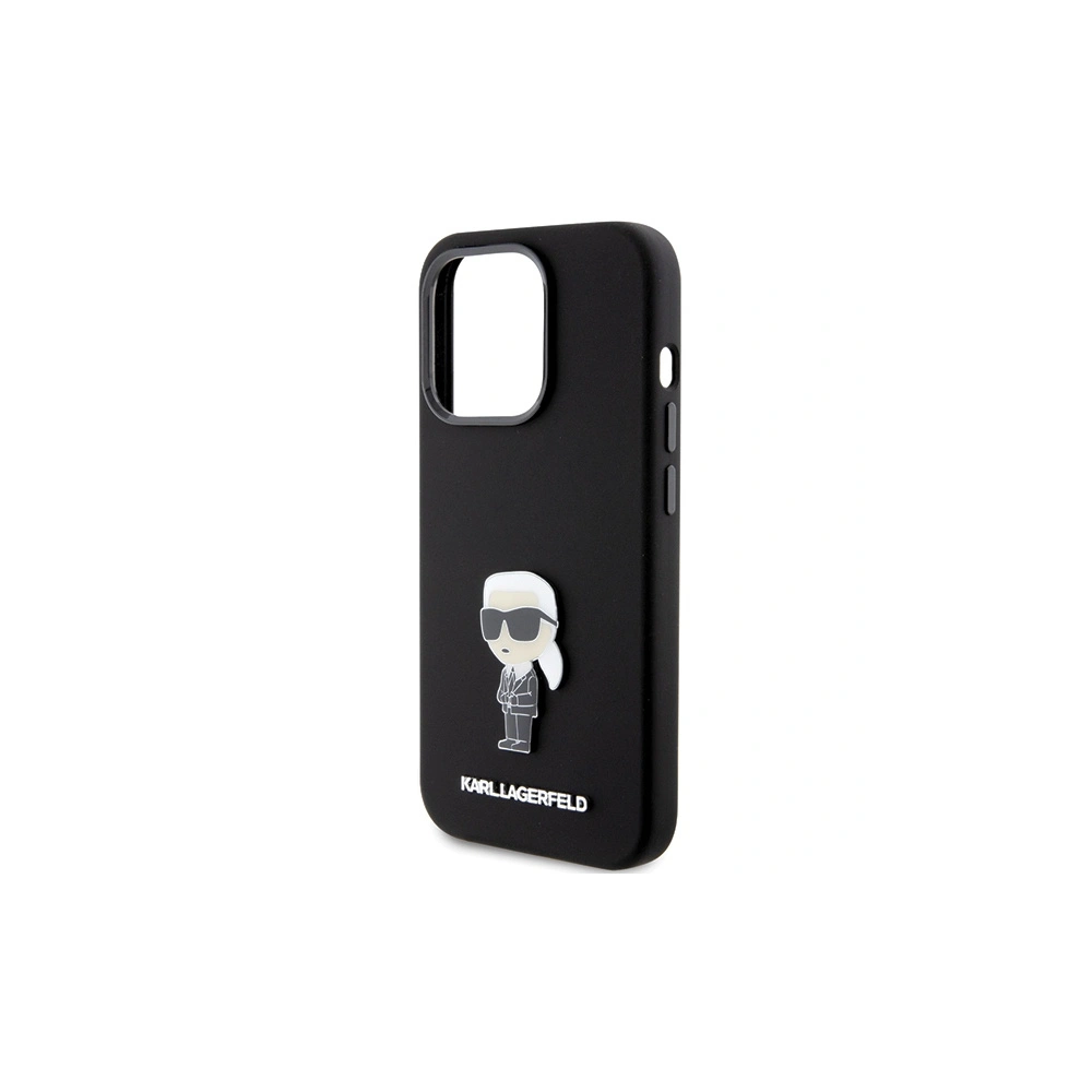 Etui Karl Lagerfeld KLHCP15LSMHKNPK iPhone 15 Pro czarny/black Silicone Ikonik Metal Pin