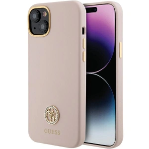 Etui Guess GUHCP15M4DGPP iPhone 15 Plus jasnoróżowy/pink hardcase Silicone Logo Strass 4G