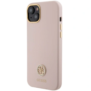 Etui Guess GUHCP15M4DGPP iPhone 15 Plus jasnoróżowy/pink hardcase Silicone Logo Strass 4G