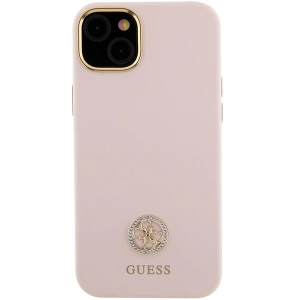 Etui Guess GUHCP15M4DGPP iPhone 15 Plus jasnoróżowy/pink hardcase Silicone Logo Strass 4G
