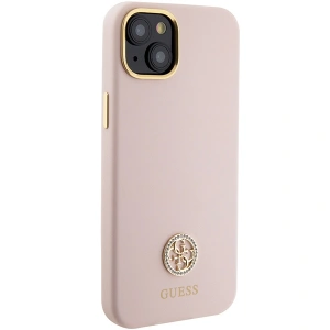 Etui Guess GUHCP15M4DGPP iPhone 15 Plus jasnoróżowy/pink hardcase Silicone Logo Strass 4G
