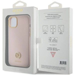 Etui Guess GUHCP15M4DGPP iPhone 15 Plus jasnoróżowy/pink hardcase Silicone Logo Strass 4G