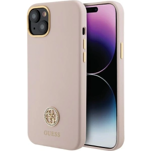 Etui Guess GUHCP15SM4DGPP iPhone 15 jasnoróżowy/pink hardcase Silicone Logo Strass 4G