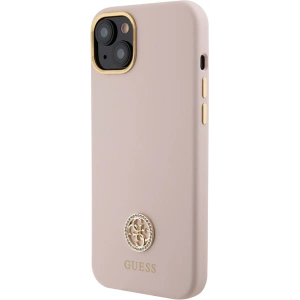 Etui Guess GUHCP15SM4DGPP iPhone 15 jasnoróżowy/pink hardcase Silicone Logo Strass 4G