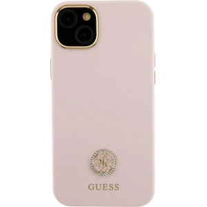 Etui Guess GUHCP15SM4DGPP iPhone 15 jasnoróżowy/pink hardcase Silicone Logo Strass 4G