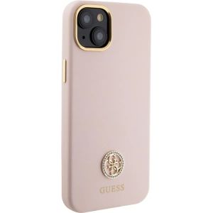Etui Guess GUHCP15SM4DGPP iPhone 15 jasnoróżowy/pink hardcase Silicone Logo Strass 4G