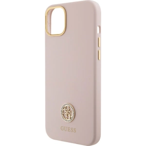 Etui Guess GUHCP15SM4DGPP iPhone 15 jasnoróżowy/pink hardcase Silicone Logo Strass 4G