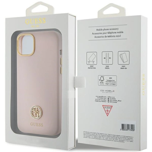Kup Guess Carcasă GUHCP15SM4DGPP iPhone 15 roz deschis / roz hardcase Silicone Logo Strass 4G - GUE3017 - {ean13} - Sklep Home Screen