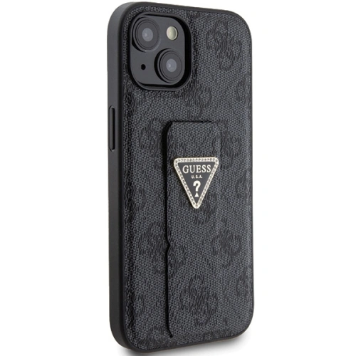 Kup Guess Caz GUHCP15SPGS4TDK iPhone 15 negru/negru hardcase Grip Stand 4G Triangle Strass - GUE3018 - {ean13} - Sklep Home Screen