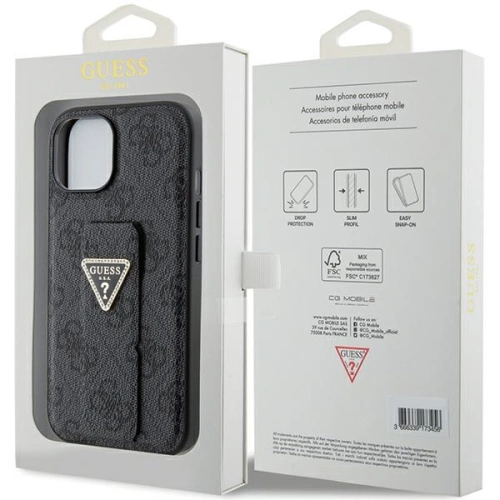 Kup Etui Guess GUHCP15SPGS4TDK iPhone 15 fekete/black hardcase Grip Stand 4G Triangle Strass - GUE3018 - {ean13} - Sklep Home Screen