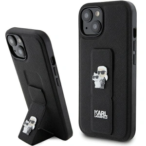 Etui Karl Lagerfeld KLHCP15MGSAKCPK iPhone 15 Plus czarny/black hardcase Gripstand Saffiano Etui Karl&Choupette Pins