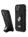 Case Karl Lagerfeld KLHCP15MGSAKCPK iPhone 15 Plus schwarz/black hardcase Gripstand Saffiano Case Karl&Choupette Pins