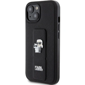Etui Karl Lagerfeld KLHCP15MGSAKCPK iPhone 15 Plus czarny/black hardcase Gripstand Saffiano Etui Karl&Choupette Pins