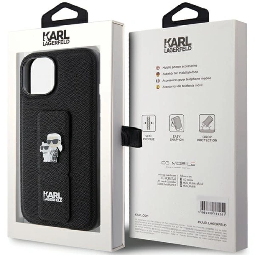 Buy Karl Lagerfeld KLHCP15MGSAKCPK iPhone 15 Plus czarny/black hardcase Gripstand Saffiano Karl&Choupette Pins - KLD1792 - {ean13} - Home Screen Store Europe