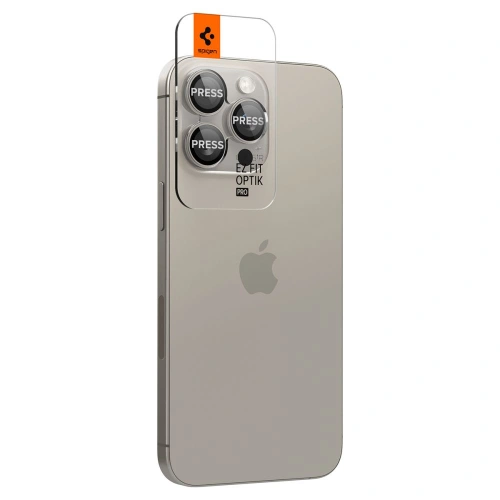 Kup Oslnění aparátu Spigen Optik.tr EZ Fit Camera Protector 2-pack iPhone 14 Pro / Pro Max / 15 Pro / Pro Max Přírodní titan - SPN3201 - {ean13} - Sklep Home Screen