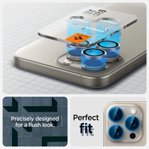 Kup Oslnění aparátu Spigen Optik.tr EZ Fit Camera Protector 2-pack iPhone 14 Pro / Pro Max / 15 Pro / Pro Max Přírodní titan - SPN3201 - {ean13} - Sklep Home Screen