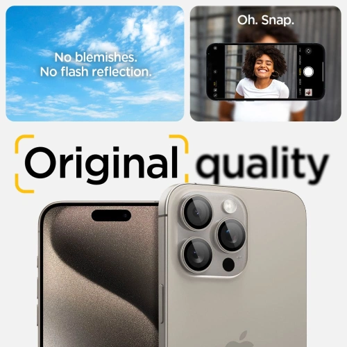 Buy Spigen Optik.TR EZ Fit Camera Protector iPhone 14 Pro / Pro Max / 15 Pro / Pro Max Natural Titanium (2 Pack) - SPN3201 - {ean13} - Home Screen Store Europe