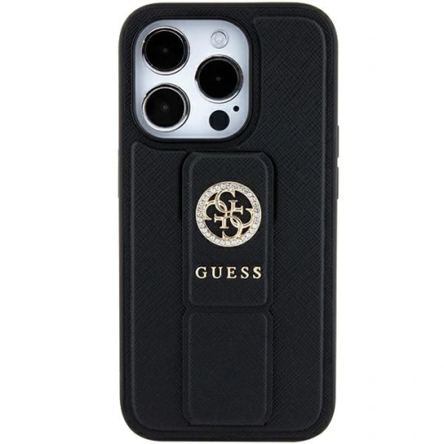 Kup Guess Husă GUHCP15SPGSSADK iPhone 15 negru/negru husă Grip Stand 4G Saffiano Strass - GUE3020 - {ean13} - Sklep Home Screen