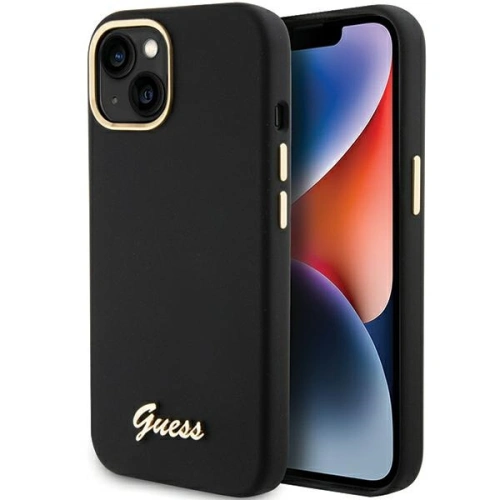 Kup Guess Caz GUHCP15SSMBSLK iPhone 15 negru / negru hardcase silicon Script Metal Logo & Frame - GUE3021 - {ean13} - Sklep Home Screen