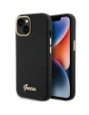 Guess Caz GUHCP15SSMBSLK iPhone 15 negru / negru hardcase silicon Script Metal Logo & Frame