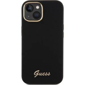 Etui Guess GUHCP15SSMBSLK iPhone 15 czarny/black hardcase Silicone Script Metal Logo & Frame