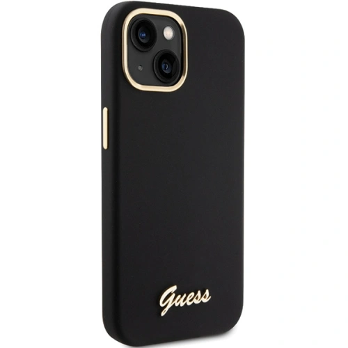 Kup Guess Caz GUHCP15SSMBSLK iPhone 15 negru / negru hardcase silicon Script Metal Logo & Frame - GUE3021 - {ean13} - Sklep Home Screen