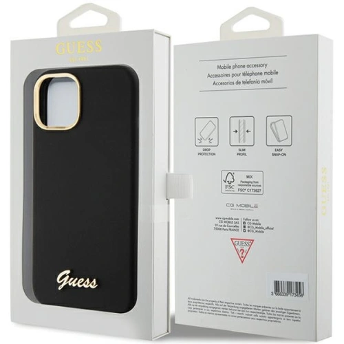 Kup Guess Caz GUHCP15SSMBSLK iPhone 15 negru / negru hardcase silicon Script Metal Logo & Frame - GUE3021 - {ean13} - Sklep Home Screen
