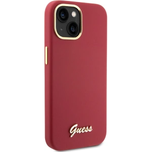Etui Guess GUHCP15SSMBSLM iPhone 15 magenta hardcase Silicone Script Metal Logo & Frame