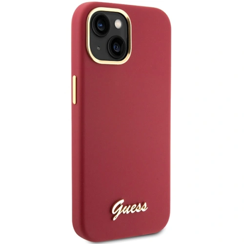 Kup Guess Caz GUHCP15SSMBSLM iPhone 15 magenta hardcase Silicon Script Metal Logo & Frame - GUE3022 - {ean13} - Sklep Home Screen