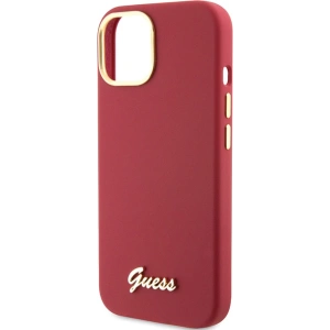 Etui Guess GUHCP15SSMBSLM iPhone 15 magenta hardcase Silicone Script Metal Logo & Frame