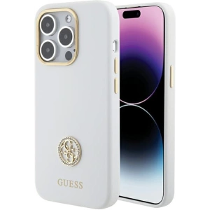Buy Guess GUHCP15XM4DGPH iPhone 15 Pro Max biały/white hardcase Silicone Logo Strass 4G - GUE3023 - {ean13} - Home Screen Store Europe