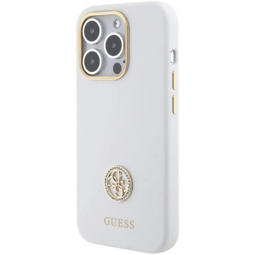 Buy Guess GUHCP15XM4DGPH iPhone 15 Pro Max biały/white hardcase Silicone Logo Strass 4G - GUE3023 - {ean13} - Home Screen Store Europe