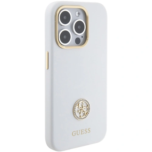 Kup Etui Guess GUHCP15XM4DGPH iPhone 15 Pro Max bílý/white hardcase Silicone Logo Strass 4G - GUE3023 - {ean13} - Sklep Home Screen