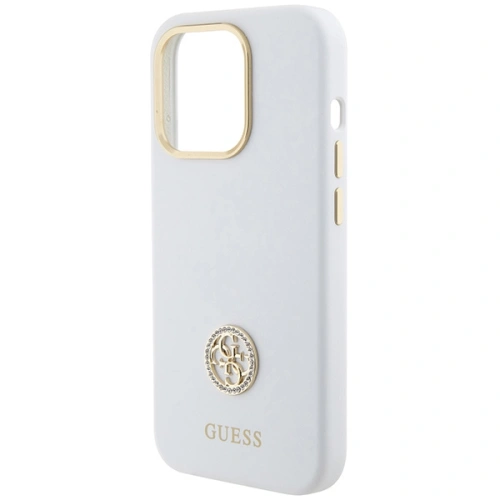 Kup Etui Guess GUHCP15XM4DGPH iPhone 15 Pro Max bílý/white hardcase Silicone Logo Strass 4G - GUE3023 - {ean13} - Sklep Home Screen