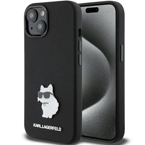 Buy Karl Lagerfeld KLHCP15MSMHCNPK iPhone 15 Plus czarny/black Silicone Choupette Metal Pin - KLD1796 - {ean13} - Home Screen Store Europe