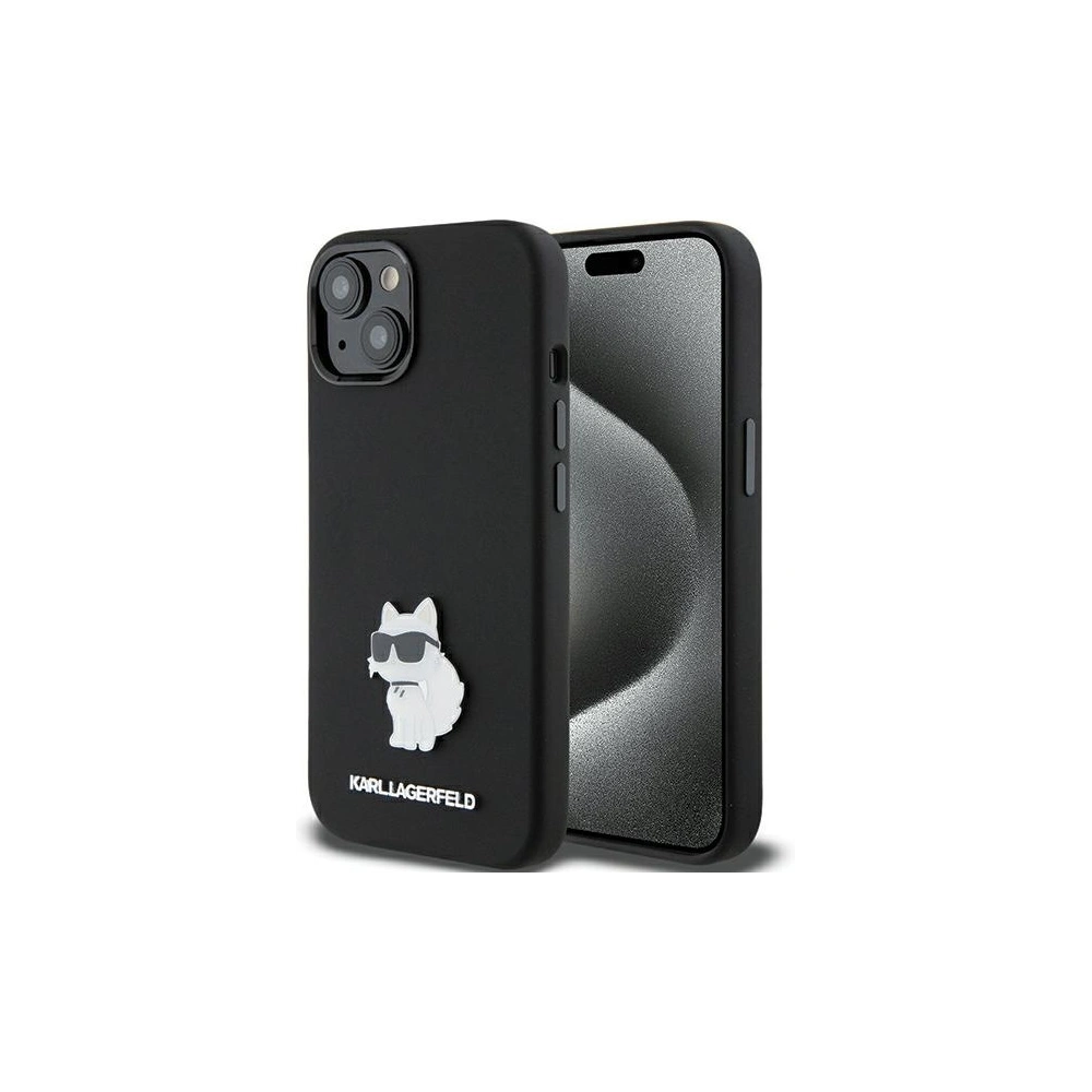 Etui Karl Lagerfeld KLHCP15MSMHCNPK iPhone 15 Plus czarny/black Silicone Choupette Metal Pin