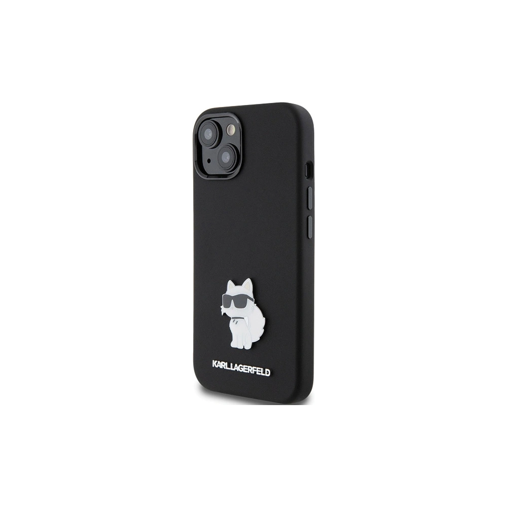 Etui Karl Lagerfeld KLHCP15MSMHCNPK iPhone 15 Plus czarny/black Silicone Choupette Metal Pin