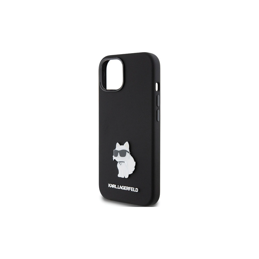 Etui Karl Lagerfeld KLHCP15MSMHCNPK iPhone 15 Plus czarny/black Silicone Choupette Metal Pin