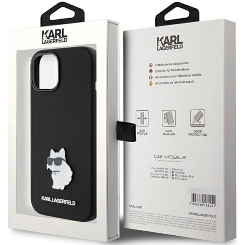 Buy Karl Lagerfeld KLHCP15MSMHCNPK iPhone 15 Plus czarny/black Silicone Choupette Metal Pin - KLD1796 - {ean13} - Home Screen Store Europe